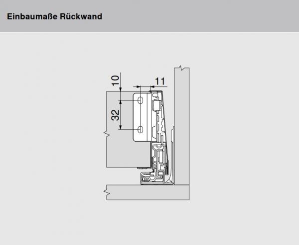 MERIVOBOX Holzrückwandhalter, Höhe M (108 mm), links/rechts, indiumgrau, ZB4M000S